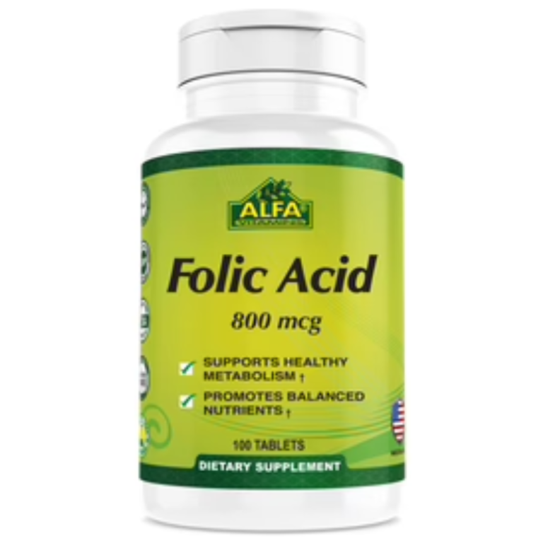 Alfa Vitamins Folic Acid 800 mcg 100 Tablets - pharmaholic